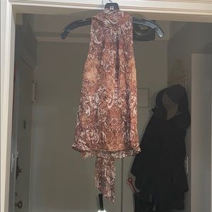 Necktie sheer blouse